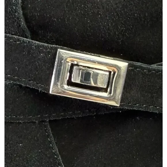 Blondo Ashley Tall Boots Womens 6 Black Suede Waterproof Knee-High Heeled - Picture 8 of 14